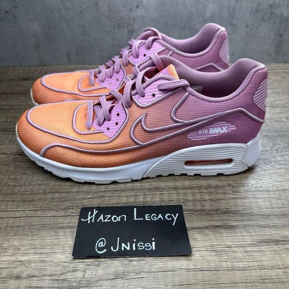 Nike~Women’s~Air Max 90 Ultra 2.0 BR Orange/Pink Running Shoes~Size 8.5 - Picture 1 of 8